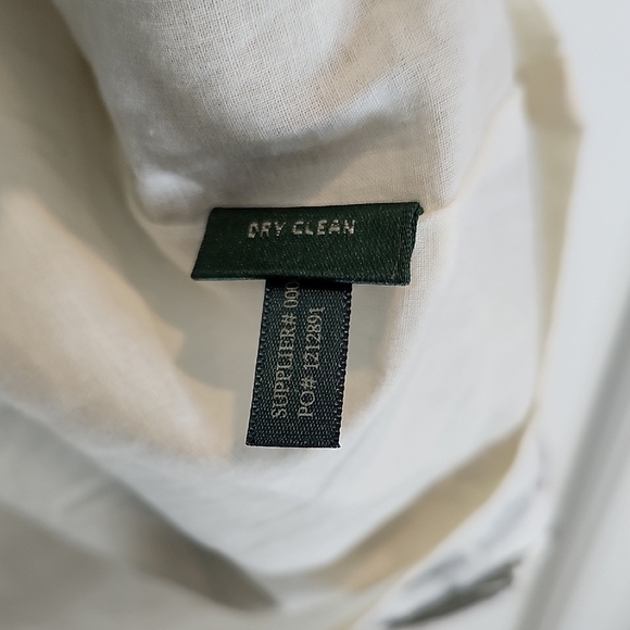 Ralph Lauren Classic Retro Round Neck Pleated Olive Floral 100% Linen Dress 12 - Picture 7 of 11